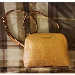 Michael Kors Metallic Rose Gold Dome Crossbody